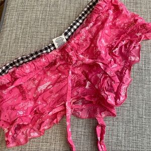Pink mini sleep shorts